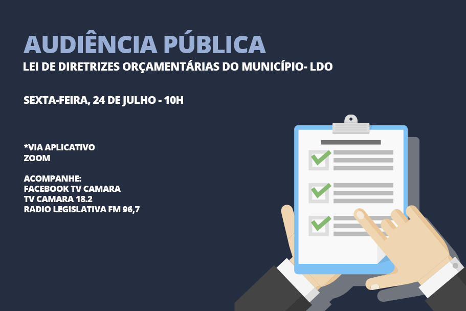 Imagem 1 da notícia: Câmara sedia Audiência Pública para discussão de projetos da LDO